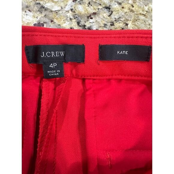 J. CREW Pants Women Sz 6 Bright Red High Rise Straight Leg Trouser Office Career - Picture 12 of 16